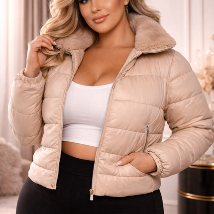 Plus size woman wearing a stylish affordable jacket, casual outdoor look, showcasing trendy jackets under £25 for everyday wear