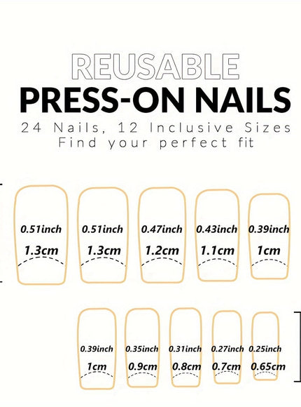 KissIcon Pink French Nail Set - White Star