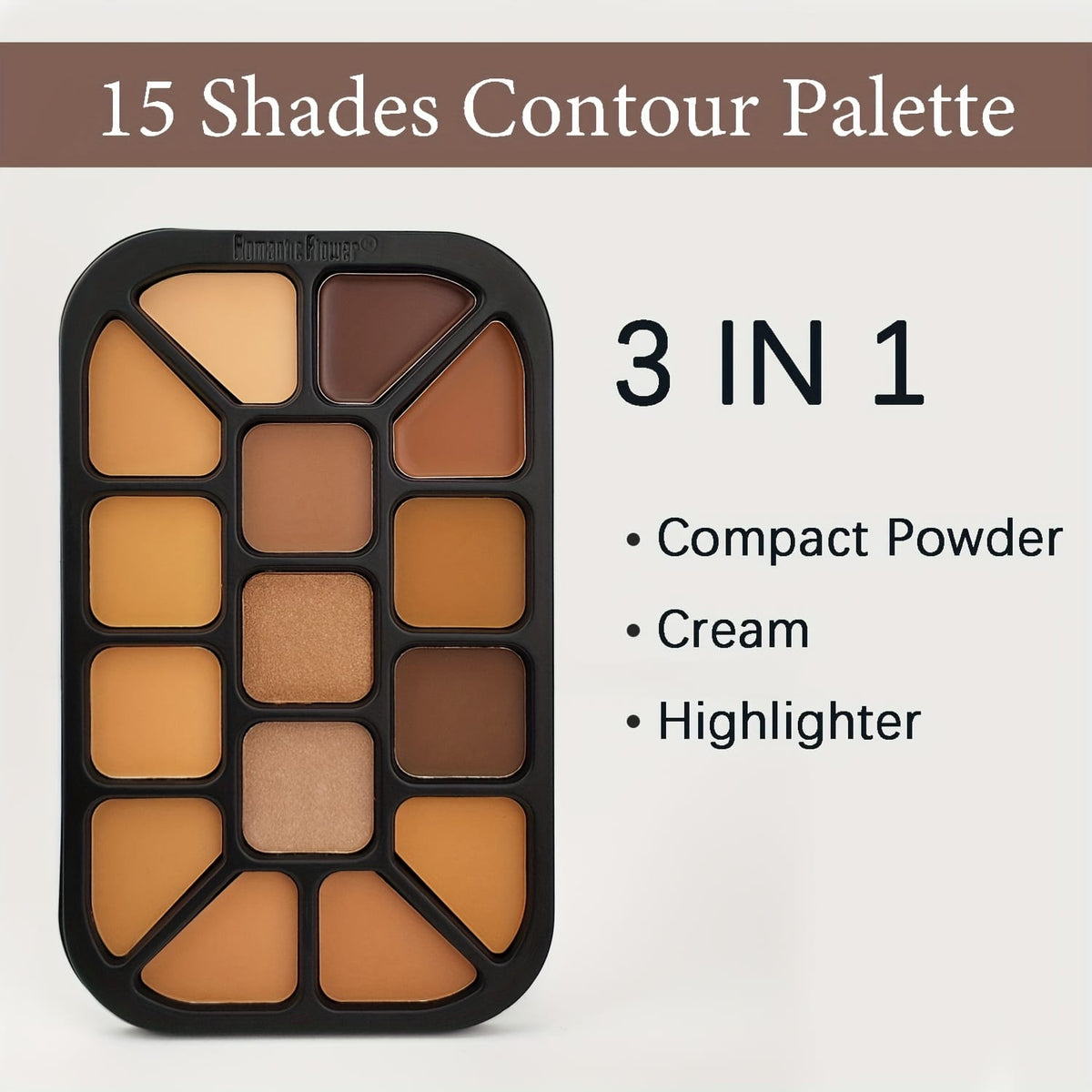 KissICON 01 15color Contour Highlight Conceal Palette Matte