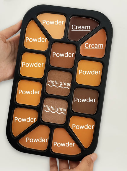 KissICON 01 15color Contour Highlight Conceal Palette Matte