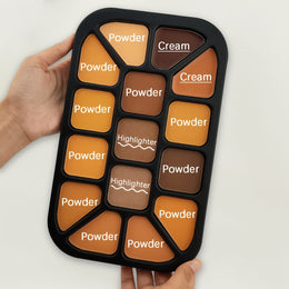 KissICON 01 15color Contour Highlight Conceal Palette Matte