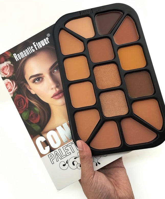 KissICON 01 15color Contour Highlight Conceal Palette Matte