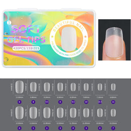 KissICON 01 Frosted Almond Nails Press On Acrylic Tips -