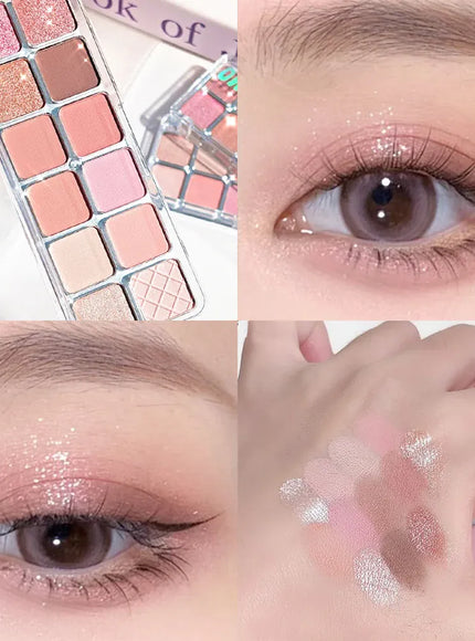 KissICON 01 KissIcon 12 Color Pink Eyeshadow Palette - Long