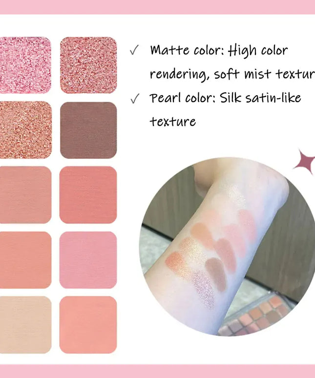 KissICON 01 KissIcon 12 Color Pink Eyeshadow Palette - Long