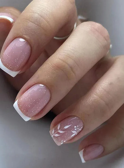 KissICON 01 KissIcon False Nail Full Cover Pink Glitter Nails