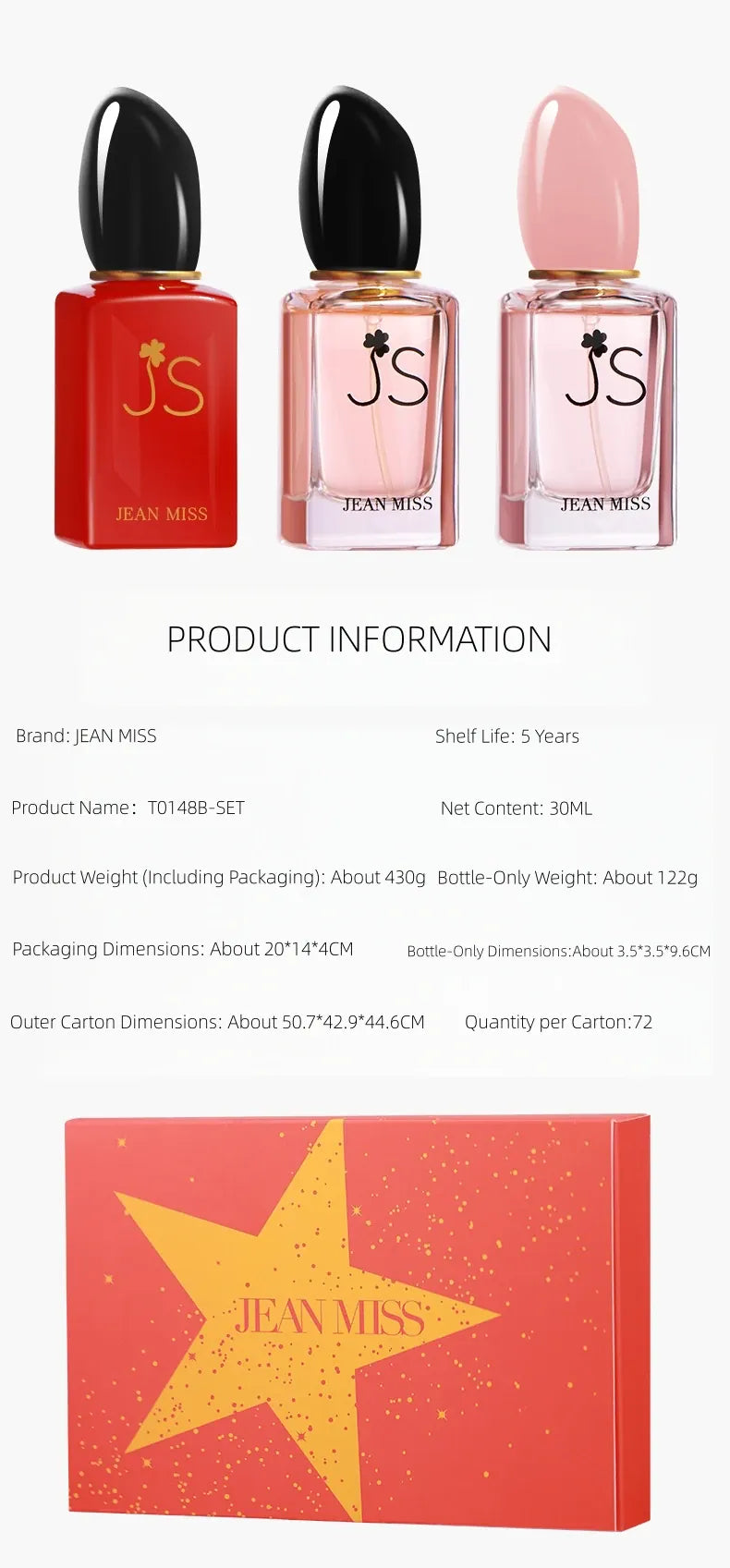 KissICON 0148B 30ML X3 KissIcon Valentines Perfume Set Fresh Scent - Long