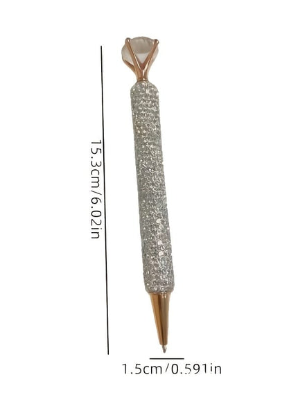 KissICON 0190 White Diamond / 2 Diamond Twist Pens – Elegant Writing Set