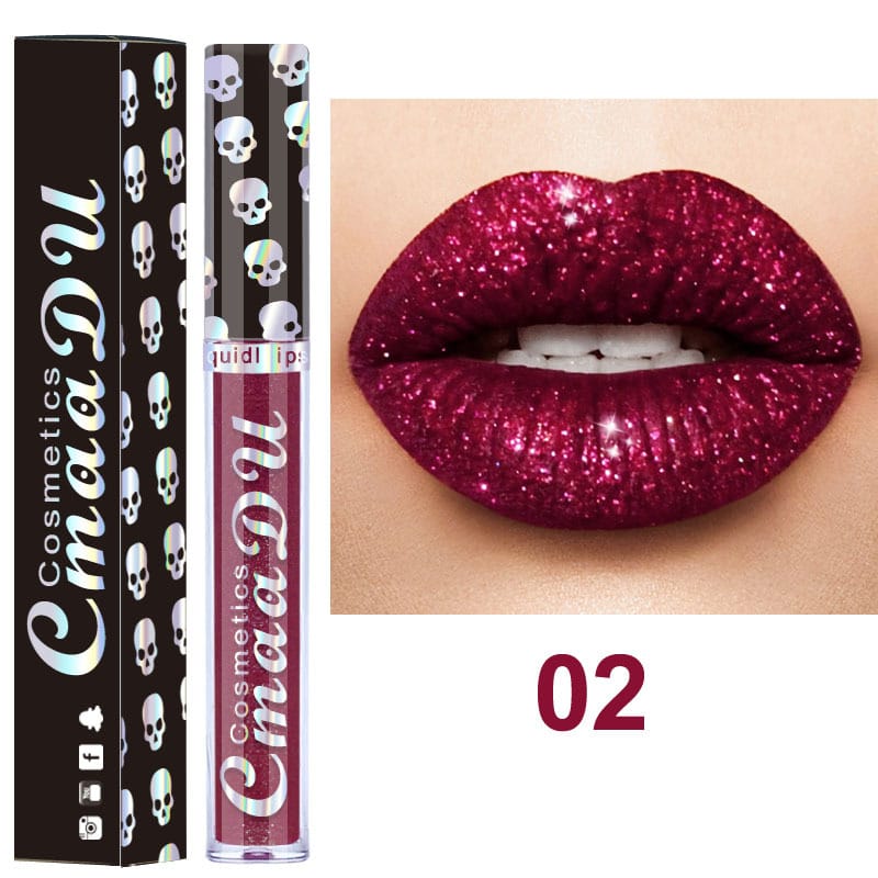 KissICON #02 / 1pc 💋 Luxury Laser Skull Lipstick Waterproof LongLasting Color