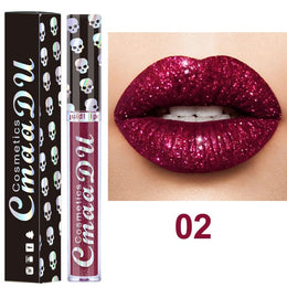 KissICON #02 / 1pc 💋 Luxury Laser Skull Lipstick Waterproof LongLasting Color