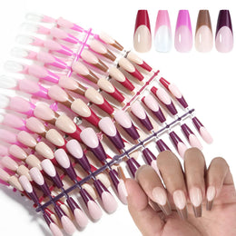 KissICON 02 Colorful Fake Nails Set - Adhesive Glue Press