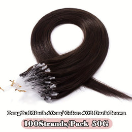 KissICON #02 darkbrown / 16inch KissIcon Natural Hair Extensions Invisible Remy Micro Ring