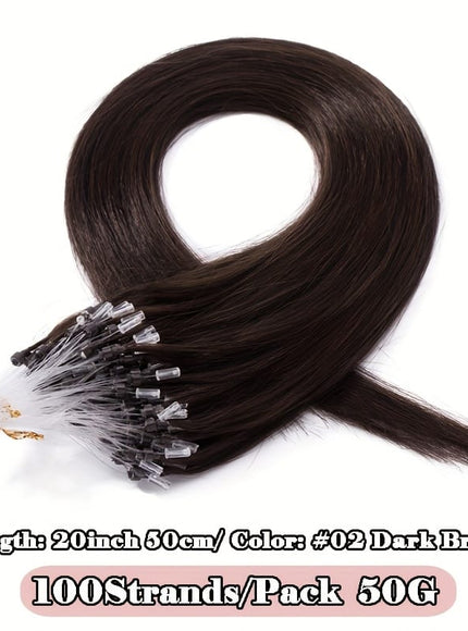 KissICON #02 darkbrown / 20inch KissIcon Natural Hair Extensions Invisible Remy Micro Ring
