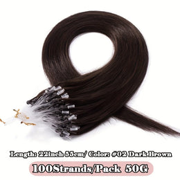 KissICON #02 darkbrown / 22inch KissIcon Natural Hair Extensions Invisible Remy Micro Ring