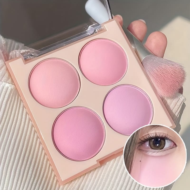 jkthpu-45 02# 💋 HISYI 4-Color Blush Palette - Buildable Matte