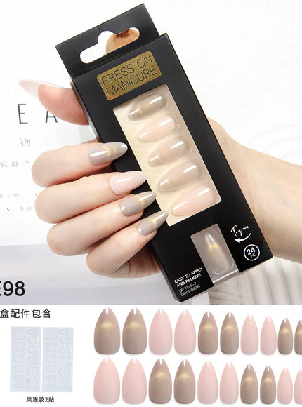 KissICON 02 KissIcon Almond Press On Nails Cat Eye Design