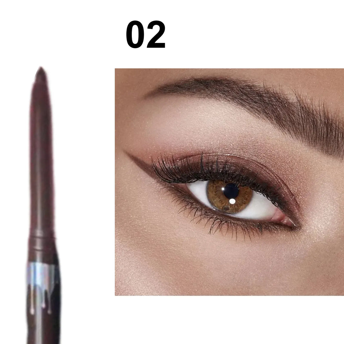KissICON 02 💋 Waterproof Black Brown Gel Eyeliner Pencil -