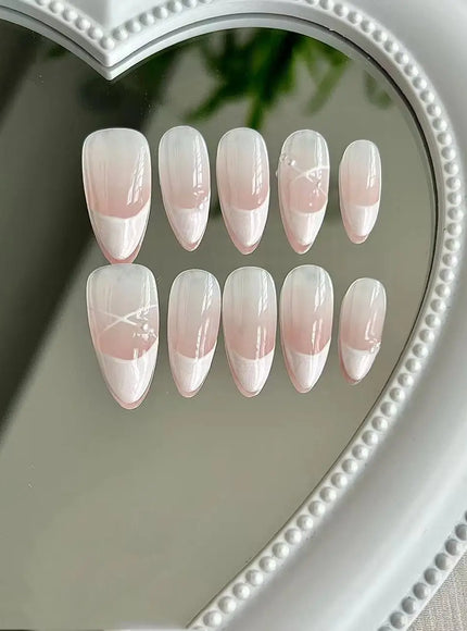 KissICON 02-XS 💋 Handmade Purple Butterfly Press On Nails -
