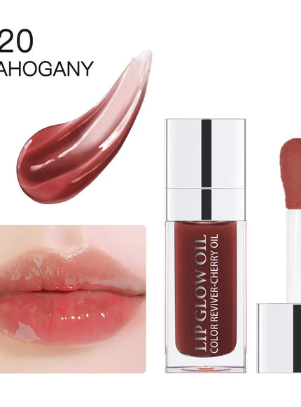 KissICON 020 mahogany Moisturizing Lip Balm Lip Glow Oil Pink Plumping
