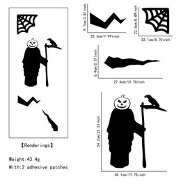 KissICON 03 / 1PCS Halloween Decorations Room Door Stickers Window Decor Skeleton Hand Pumpkin DIY Window Stickers Ghost Devil Witch Hat Decor