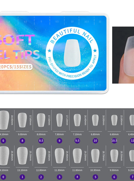 KissICON 03 Frosted Almond Nails Press On Acrylic Tips -