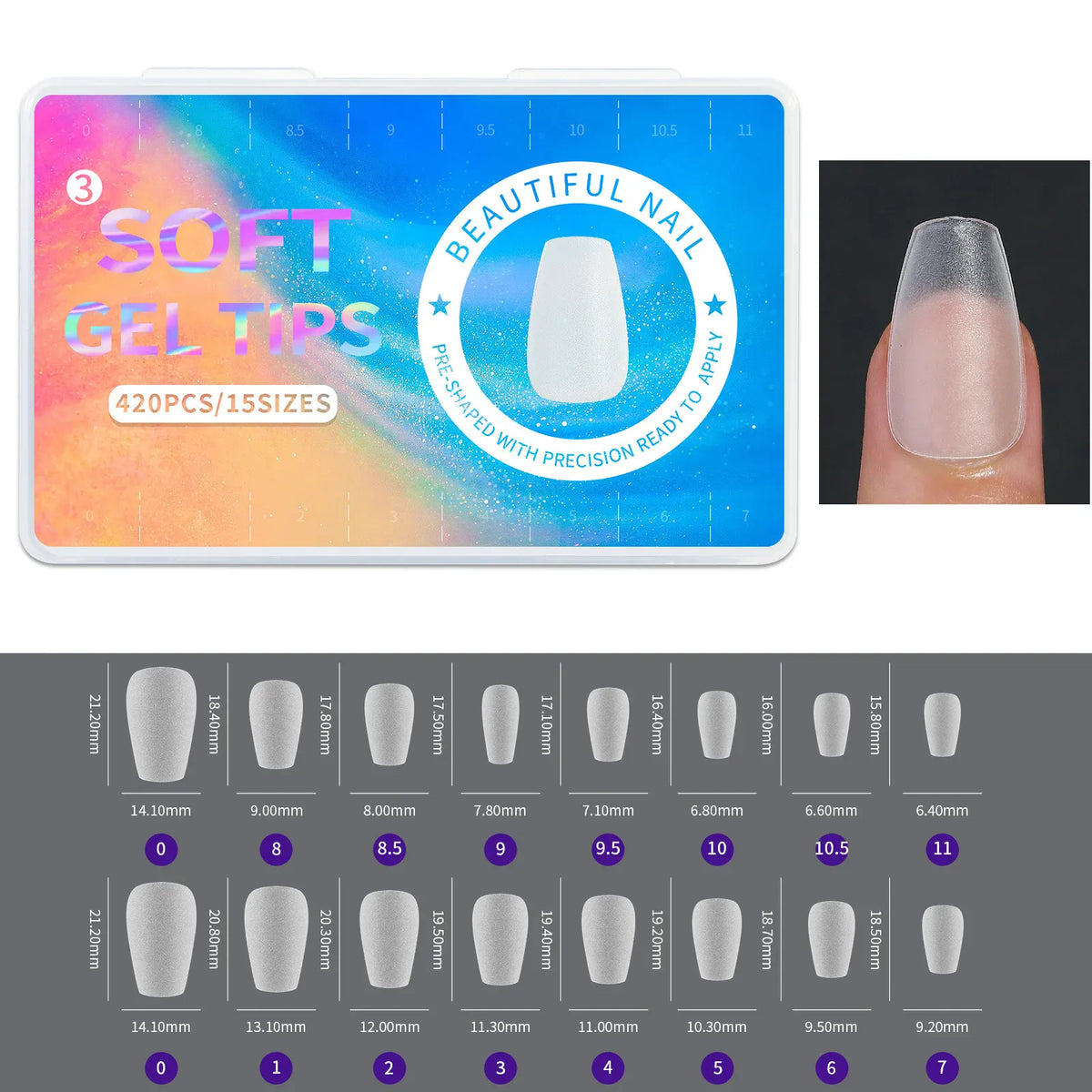 KissICON 03 Frosted Almond Nails Press On Acrylic Tips -