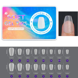 KissICON 03 Frosted Almond Nails Press On Acrylic Tips -