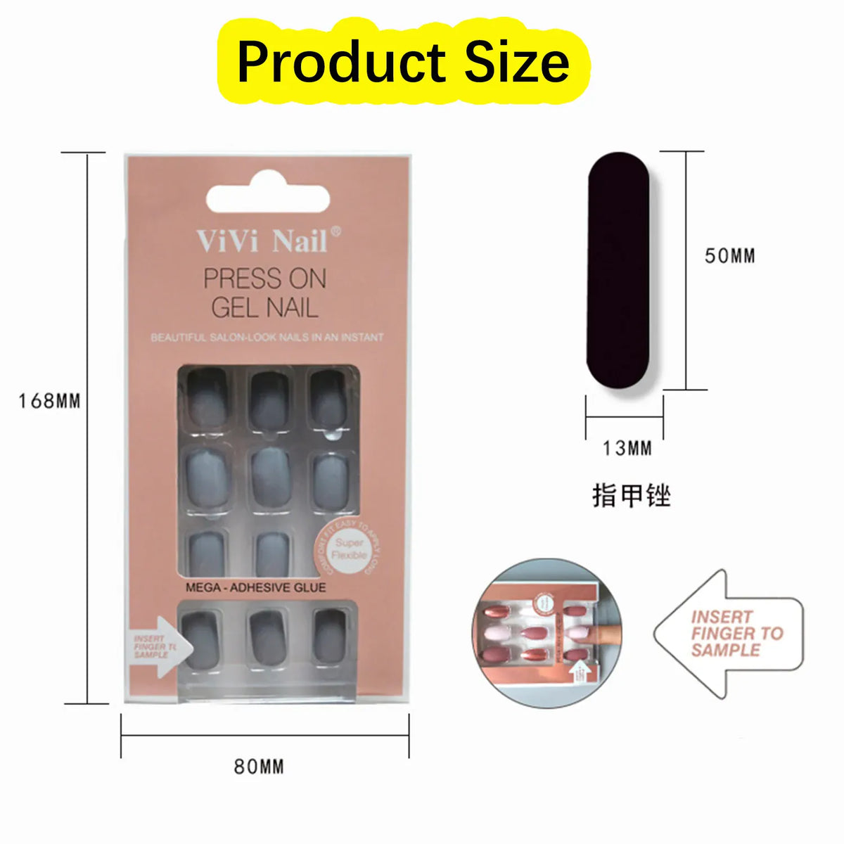 KissICON 03 KissIcon Press On Nails Square Head Full Cover