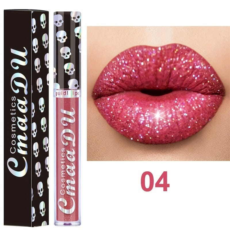 KissICON #04 / 1pc 💋 Luxury Laser Skull Lipstick Waterproof LongLasting Color