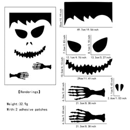 KissICON 04 / 1PCS Halloween Decorations Room Door Stickers Window Decor Skeleton Hand Pumpkin DIY Window Stickers Ghost Devil Witch Hat Decor