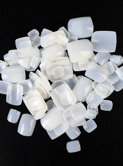 KissICON 04 bag Natural KissIcon Short Square Fake Toe Nails Box Natural