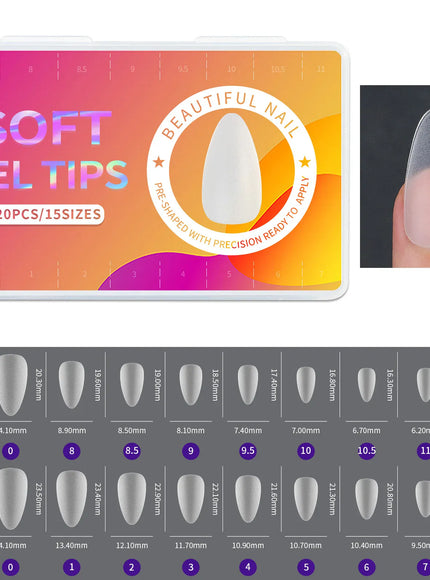 KissICON 04 Frosted Almond Nails Press On Acrylic Tips -