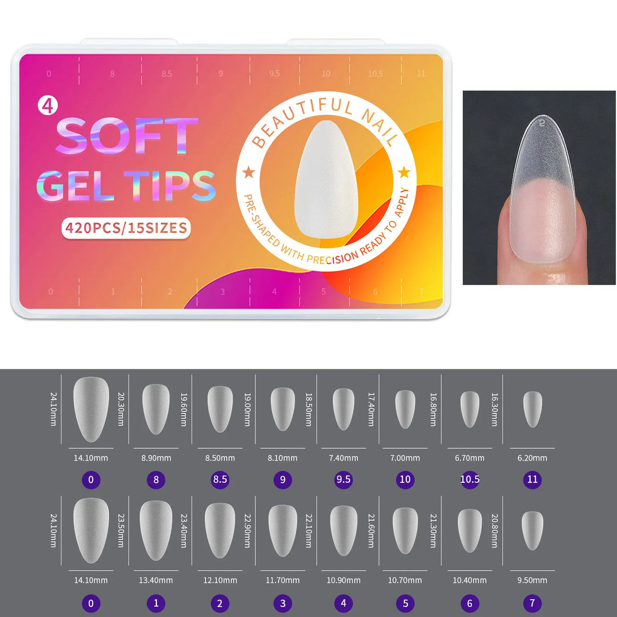 KissICON 04 Frosted Almond Nails Press On Acrylic Tips -