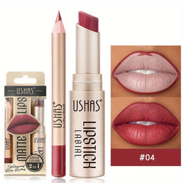 KissICON #04 Golden Box USHAS Matte Lipstick Set 12 Colors Waterproof Lip