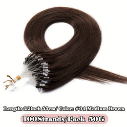 KissICON #04 mediumbrown / 22inch KissIcon Natural Hair Extensions Invisible Remy Micro Ring