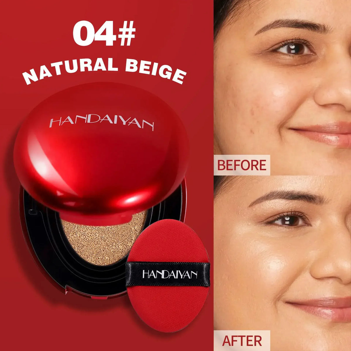 KissICON 04 NATURAL BEIGE KissIcon BB Cream Air Cushion Foundation - Waterproof