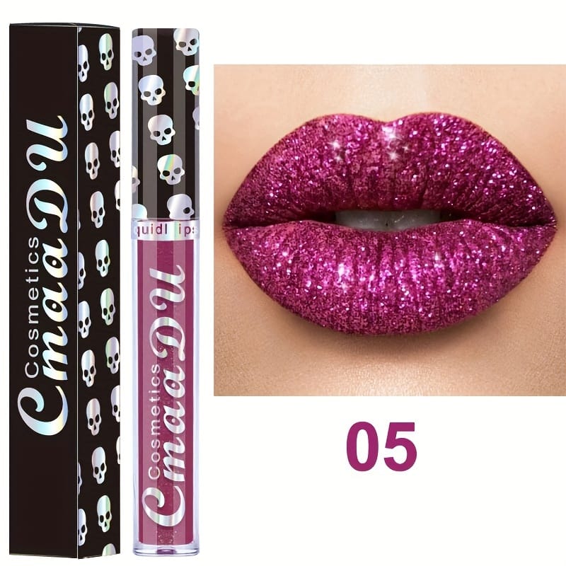 KissICON #05 / 1pc 💋 Luxury Laser Skull Lipstick Waterproof LongLasting Color