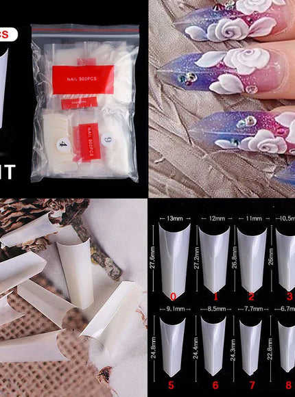 KissICON 05 Natural / CHINA Mid Length Press On Nails Clear Natural 500pcs