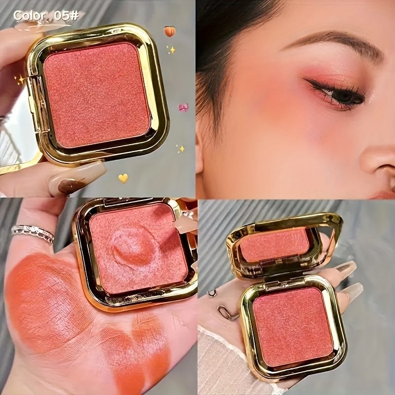KissICON 05# Red Hawthorn 3shade Waterproof Blush Natural Longlasting Color