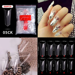 KissICON 05 Transparent / CHINA Mid Length Press On Nails Clear Natural 500pcs
