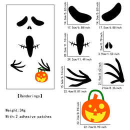 KissICON 06 / 1PCS Halloween Decorations Room Door Stickers Window Decor Skeleton Hand Pumpkin DIY Window Stickers Ghost Devil Witch Hat Decor