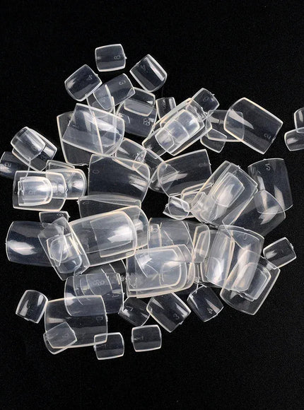 KissICON 06 bag Transparent KissIcon Short Square Fake Toe Nails Box Natural