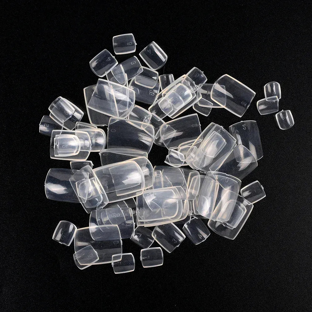 KissICON 06 bag Transparent KissIcon Short Square Fake Toe Nails Box Natural