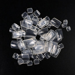 KissICON 06 bag Transparent KissIcon Short Square Fake Toe Nails Box Natural