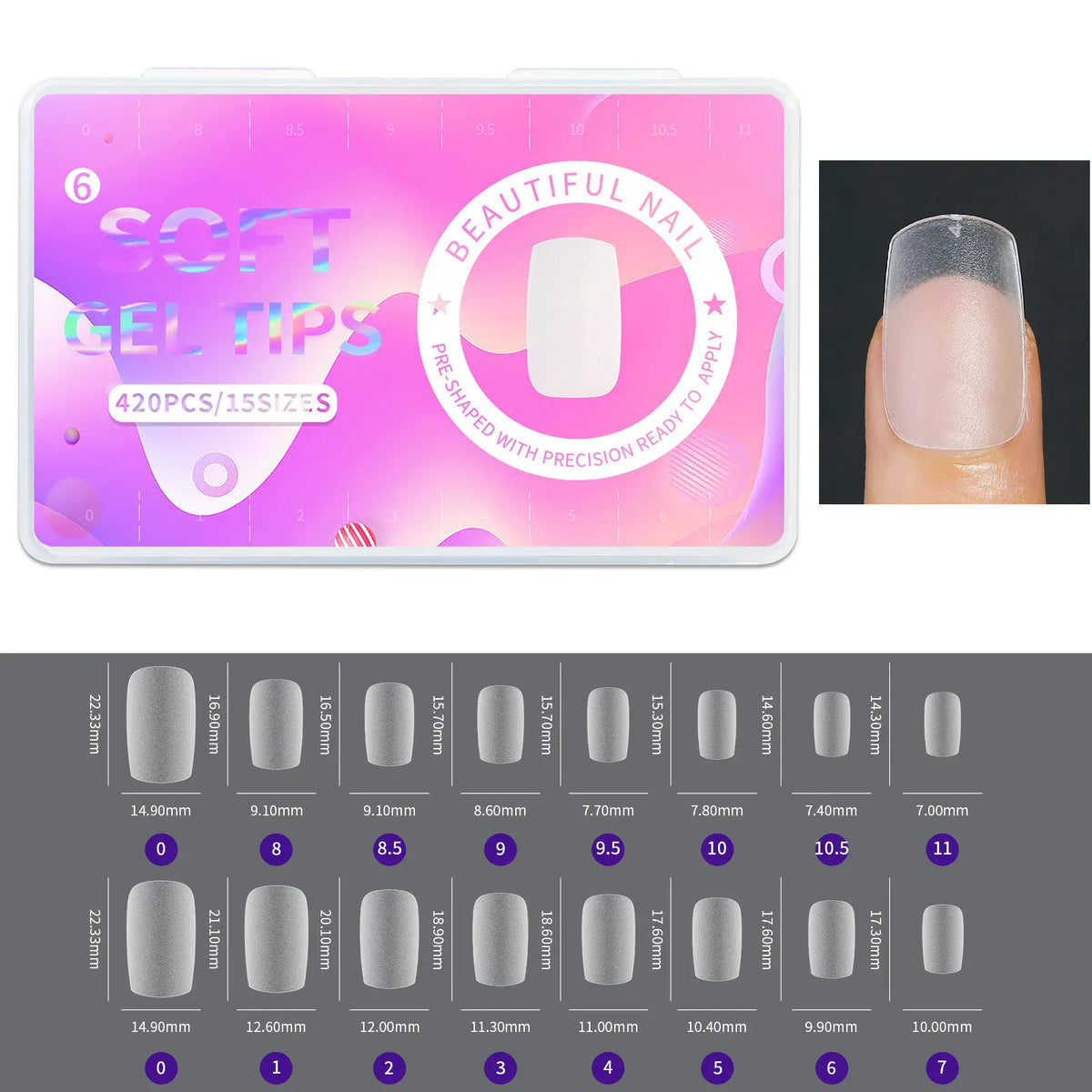 KissICON 06 Frosted Almond Nails Press On Acrylic Tips -