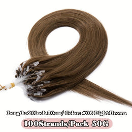 KissICON #06 lightbrown / 20inch KissIcon Natural Hair Extensions Invisible Remy Micro Ring