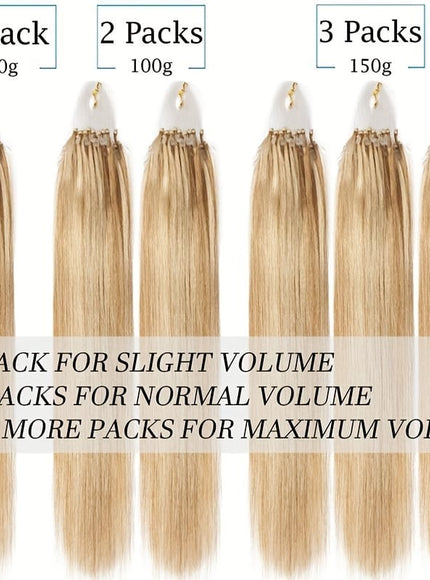 KissIcon Natural Hair Extensions Invisible Remy Micro Ring