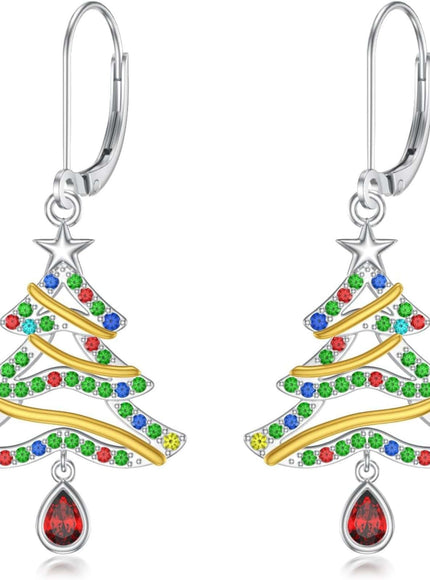 KissICON 07-Christmas Tree Yfn Sterling Silver Christmas Tree Earrings