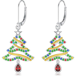 KissICON 07-Christmas Tree Yfn Sterling Silver Christmas Tree Earrings
