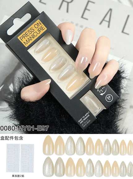 KissICON 07 KissIcon Almond Press On Nails Cat Eye Design
